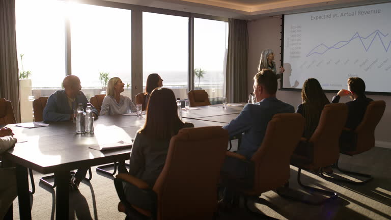 Business meeting room prepared for a professional meeting